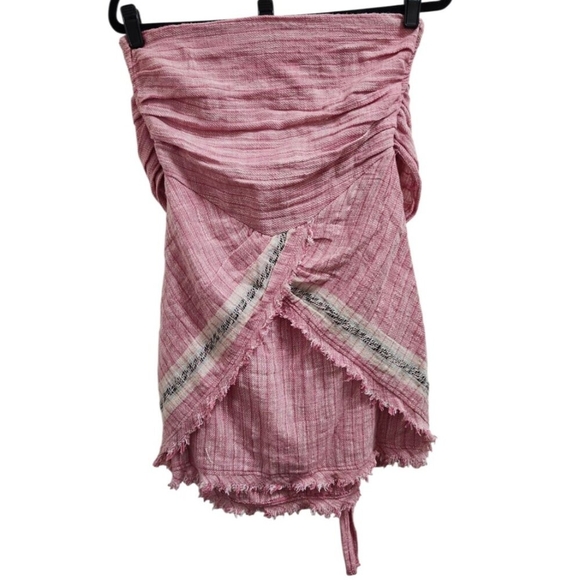 Free People Pia Strapless Mini Dress in Pink Combo Size XS - Picture 2 of 8
